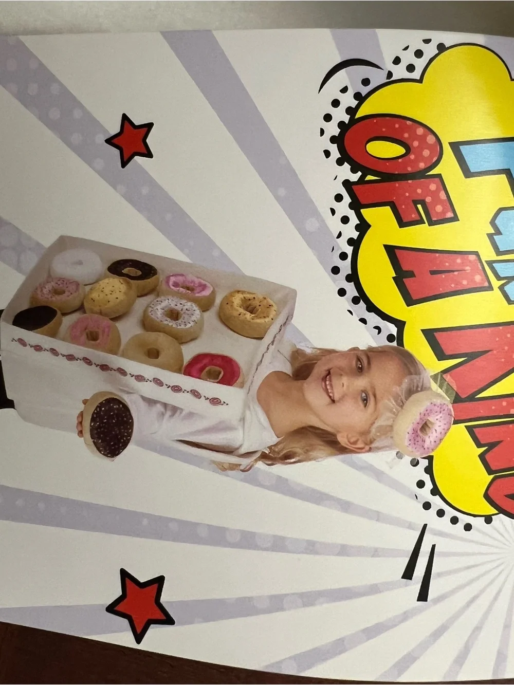 H&M Girls Donut Box Costume in White, Pink, Gold, Brown